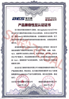 星瑞格數據庫與寶蘭德應用服務器完成產品兼容互認證，共筑國產化應用軟件服務新生態